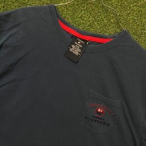 Vintage Y2K Tommy Hilfiger Embroidered Pocket Tee Shirt Navy Blue‎
